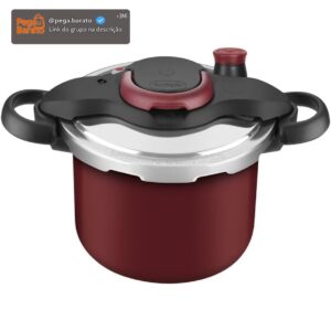 Panela de Pressão Rochedo Clipso 4,5L de Capacidade | Revestida, Vermelha, com Fechamento Externo - Imagem 1