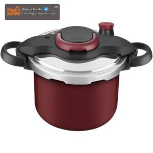 Panela de Pressão Rochedo Clipso Revestida Vermelha com Fechamento Externo e 4,5L de capacidade - Imagem 1
