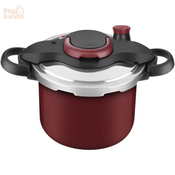Panela de Pressão Rochedo Clipso 4,5L de Capacidade | Revestida, Vermelha, com Fechamento Externo