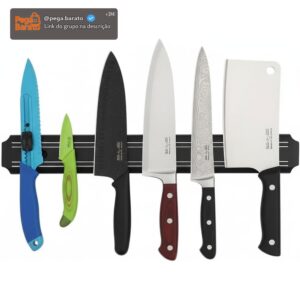 Barra Magnética para Facas e Ferramentas 50cm – Suporte de Parede com Ímã Forte Multiuso Cozinha Oficina - Imagem 1