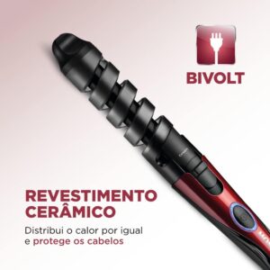 MONDIAL Modelador de Cachos Spiral Infinity, Vermelho/Preto, Bivolt - EM-05 - Imagem 2