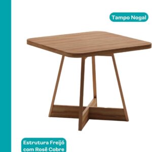 Conjunto Sala de Jantar 4 Cadeiras Charlotte Carraro Nogal - Imagem 4