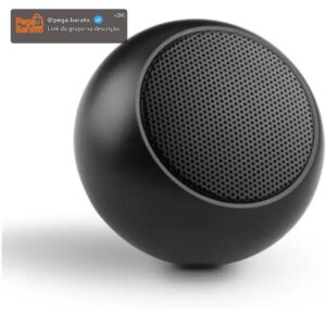 Caixa de Som Bolinha Bluetooth Super Potente Mini, sem fio, Tws Mini Speaker Amplificada (PRETO) - Imagem 1