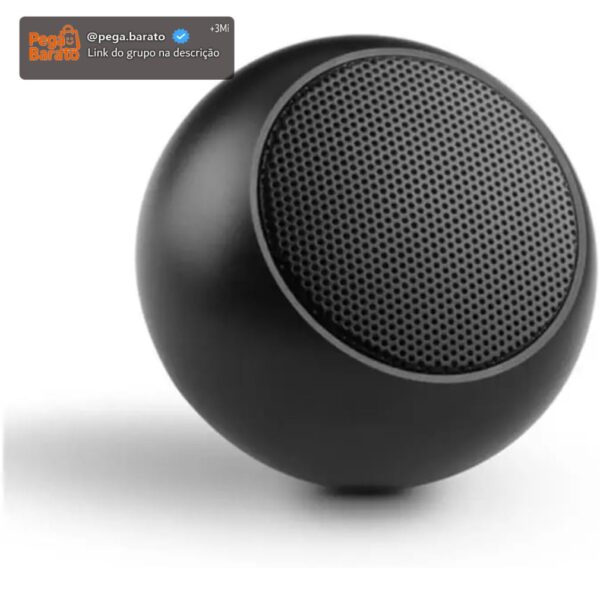 Caixa de Som Bolinha Bluetooth Super Potente Mini, sem fio, Tws Mini Speaker Amplificada (PRETO)