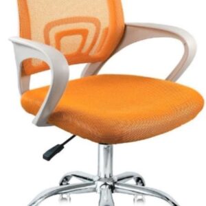Cadeira de Escritório Secretária Base Cromada com Rodinha Fortt Lisboa Laranja - CSF02-LJ - Imagem 1