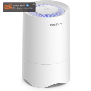 Rosekm Pequeno Purificador de Ar para Casa e Quarto, Mini Purificador de Ar Pessoal para Mesa, Purificador de Ar Hepa para Quarto, Aromatizantes e Limpadores para Dormitório, Animais de Estimação - Imagem 1