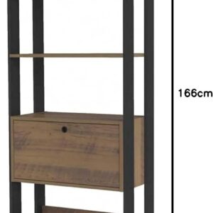 Estante Organizadora com porta basculante MATCH cor Pinho/Preto - Artely - Imagem 24