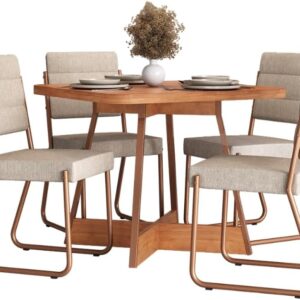Conjunto Sala de Jantar 4 Cadeiras Charlotte Carraro Nogal - Imagem 3