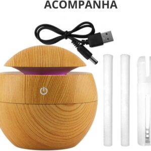Umidificador Difusor de Ar Ultrassônico Elétrico Silencioso Portátil Aromas de Oleos Essenciais Aromaterapia - Imagem 6