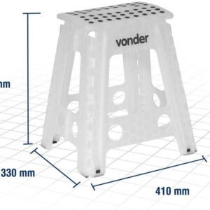 Banqueta Plástica Dobrável, Branca, Altura 450 Mm, Vonder - Imagem 3