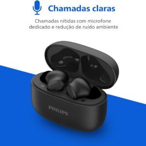 Fone de Ouvido Sem Fio TWS PHILIPS TAT1109BK/00 Bluetooth | Com Microfone, Até 24 horas de bateria, Preto - Imagem 5