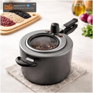 Panela de Pressão com Visor Superior, Alumínio Antiaderente, 120mm, 2 Válvulas de Segurança - Imagem 1