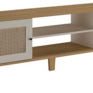 Rack para Tv ate 75" com 2 portas CHARLOTTE cor Pinho/Off White - Artely - Imagem 9