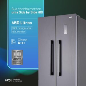 Geladeira Refrigerador HQ Frost Free Side By Side 460 Litros Cinza HQ-460SBSFF (220V) - Imagem 4