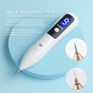 Caneta Elétrica Profissional para Remoção de Manchas, Display Digital LED, Tecnologia Ion, USB Recarregável, com Agulhas, Uso Estético - Imagem 7