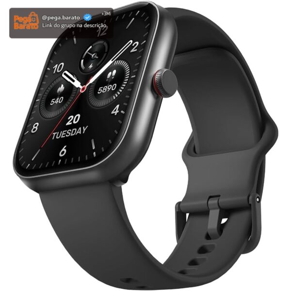 SmartWatch Bettdow com 1.91" Ecrã tátil, preto | Relogio Smartwatch, com Alexa, à Prova d'Água IP68, Feminino e Masculino, 100+ Modos Esportivos, Faz e Recebe Ligações