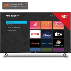 Smart TV 50" Aoc Roku 4K Série 6125-50U6125/78G - Imagem 1