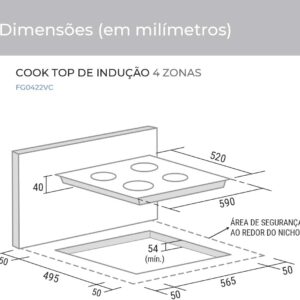 Cooktop de Indução SUGGAR 4 Zonas | Preto, 220V, FG0422VC - Imagem 2