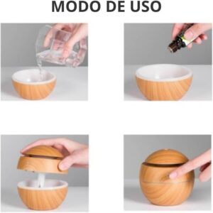 Umidificador Difusor de Ar Ultrassônico Elétrico Silencioso Portátil Aromas de Oleos Essenciais Aromaterapia - Imagem 4