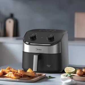 Air Fryer Midea 4,5L, 1550W, 110V | Fritadeira, FWM45P1, Design de Dois Botões, Prato Antiaderente, 80°C a 200°C - Imagem 2