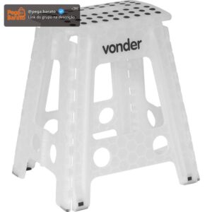 Banqueta Plástica Dobrável, Branca, Altura 450 Mm, Vonder - Imagem 1