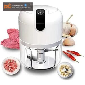 Mini Processador De Alimentos 3 Lâminas Elétrico Bivolt Usb ( Cores variadas) - Imagem 1