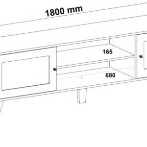 Rack para Tv ate 75" com 2 portas CHARLOTTE cor Pinho/Off White - Artely - Imagem 3