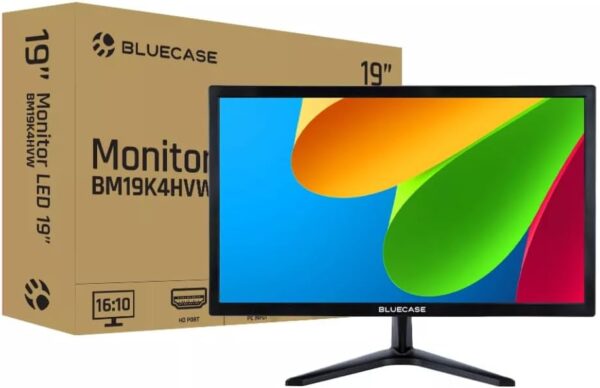 Monitor Bluecase BM19K4HVW, 19 Polegadas, HD 1440x900 | LED, Design Slim, Ângulo de Visão Amplo, Cores Vivas