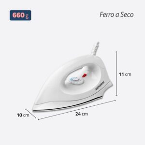 MONDIAL Ferro de Passar a Seco, Branco, 1000W, 220V - FSN-55-W - Imagem 2