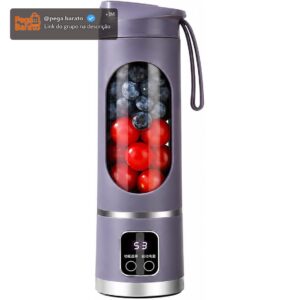 Mini Liquidificador Portátil Recarregável USB com Display Digital – Mixer de Frutas e Shake – Bateria Longa Duração, Compacto e Potente - Imagem 1