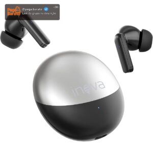 INAVA Fone de Ouvido Bluetooth,Bateria 30H,Drivers Duplos, 6 Microfones Chamadas Nitidas AI, Som Hi-Res,Fones de Ouvido para iPhone e Android (Preto) - Imagem 1