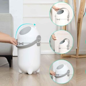 Maxi Baby Lixeira Antiodor Descarte de Fraldas Lixo Mágico, Branco - Imagem 5