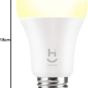 Hi by Geonav Lâmpada Inteligente Led 9W, Wi-Fi, E27, Branco Frio/Quente/RGBW 16 milhões de cores, Dimerizável, Controle no Aplicativo, 810 Lúmens, Bivolt, Compatível com Alexa e Google Assistente - Imagem 9