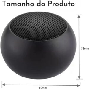 Caixa de Som Bolinha Bluetooth Super Potente Mini, sem fio, Tws Mini Speaker Amplificada (PRETO) - Imagem 2