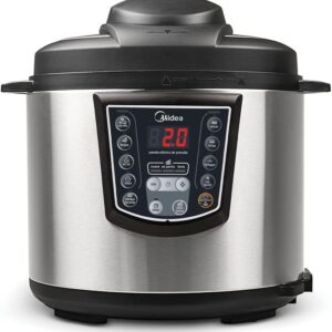 Panela de Pressão Elétrica Midea 6L, Inox/Preto | Digital, 220v - Imagem 1