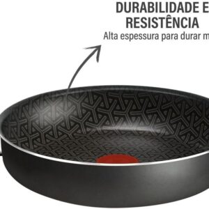 Frigideira Funda Rochedo Robusta Grafite 24cm com Antiaderente Resist 3X, Reforçado com Partículas Minerais, Alta Espessura, Base Limpa Fácil e Thermo-Sinal - Imagem 7