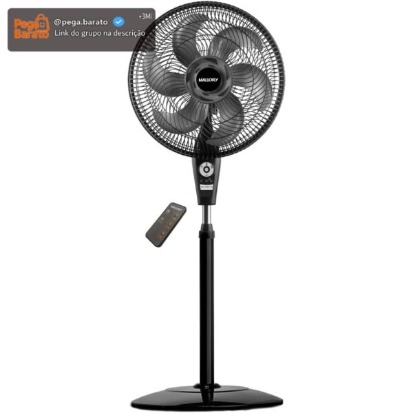 Ventilador de Coluna Mallory Air Timer TS+ Com Controle Remoto 126W, Silencioso, Com Hélice de 6 pás, Auto desligamento programável de até 7 horas - PR-GR - 220V