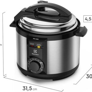 Panela Pressão Elétrica Electrolux, Capacidade 5L, Inox | PCE20, 220v, 9 Travas Segurança, Timer, Manter Aquecido, Alça Antitérmica, Silenciosa, Feijão, por Rita Lobo - Imagem 2