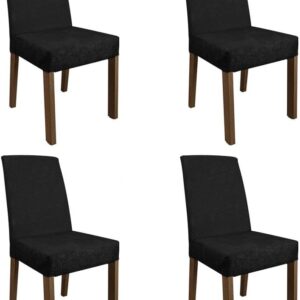 Conjunto Sala de Jantar Mesa Tampo de Vidro 4 Cadeiras Rustic/preto/oxford Zion Madesa - Imagem 7