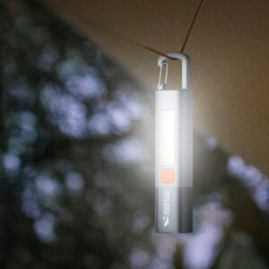 Lanterna LED Recarregável USB para Pesca Trilha Camping Caminhada | Portátil, Compacta, Com Led Duplo, Gancho para Pendurar, Iluminação Potente - Imagem 3