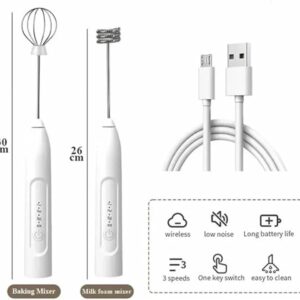 Misturador Bebidas Ovos Mini Mixer Fuê Forte Portátil Elétrico Recarregável - Imagem 2
