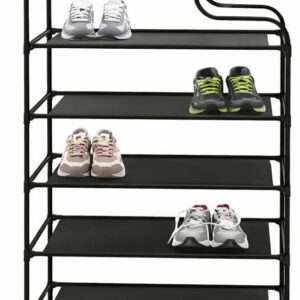Sapateira Organizadora 6 Prateleiras com Bandeja Superior | Porta Sapatos Vertical Multiuso | Estrutura Metálica Resistente | Ideal para Closet, Quarto e Entrada - Imagem 6