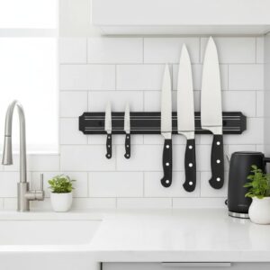 Barra Magnética para Facas e Ferramentas 50cm – Suporte de Parede com Ímã Forte Multiuso Cozinha Oficina - Imagem 2