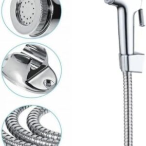 Ducha Higiênica Banheiro Lavabo Chuveirinho Cromado Mangueira 1,50m e Registro 1/4 de Volta, Duchinha Sanitária com Mangueira e Registro Completa - Imagem 2