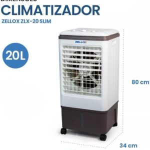Climatizador de Ar Evaporativo ZLX-20 TS80W 20 Litros 220V 4 Funções Zellox - Imagem 2