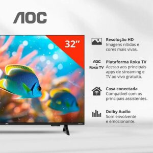 Smart TV LCD LED 32 AOC 32S5155.78G WiFi HD Quad Core Dolby Áudio 60 Hz - Imagem 4