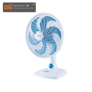Ventilador de Mesa Ultra V-UT-30-01 30cm 6 Pás 3 Velocidades Branco e Azul - Imagem 1