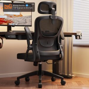 Cadeira de Escritório Astrella Nova Preta | Ergonômica, com Apoio de Cabeça, Braços 2D Articulados - Imagem 1