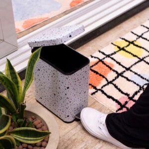 Oikos - Lixeira Retangular 5L de Metal com Pedal Granilite - Imagem 6