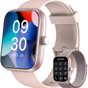 Smartwatch Feminino, Tela HD de 1,83" Relógio Fitness com Alexa, 120 Esportes, Frequência Cardíaca e Monitoramento do Sono, IP68 à rova d'água, Compatível com Android iOS, 2 Pulseiras (Rosa) - Imagem 9